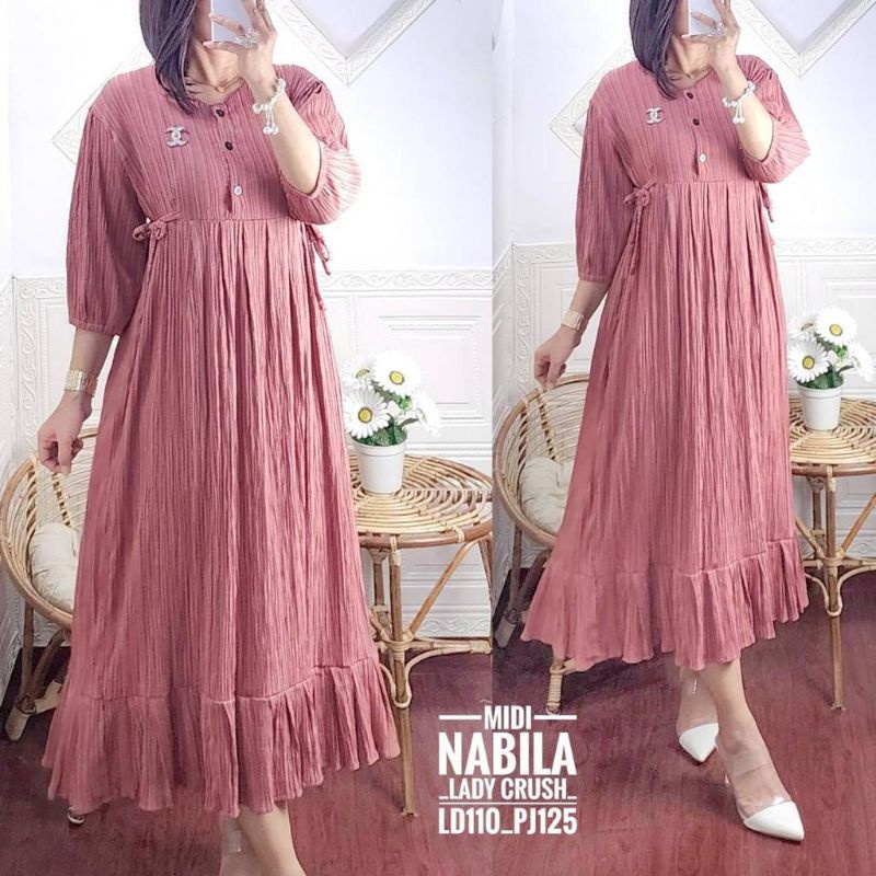Mini Dress Nabila Bahan Rayon Twill Import