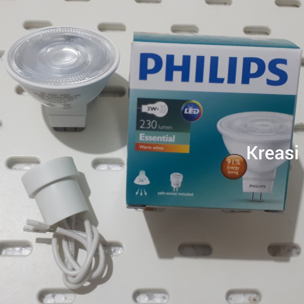 PHILIPS HALOGEN MR16 3W / 3WATT LAMPU LED MR16 ESSENTIAL SPOT - KUNING