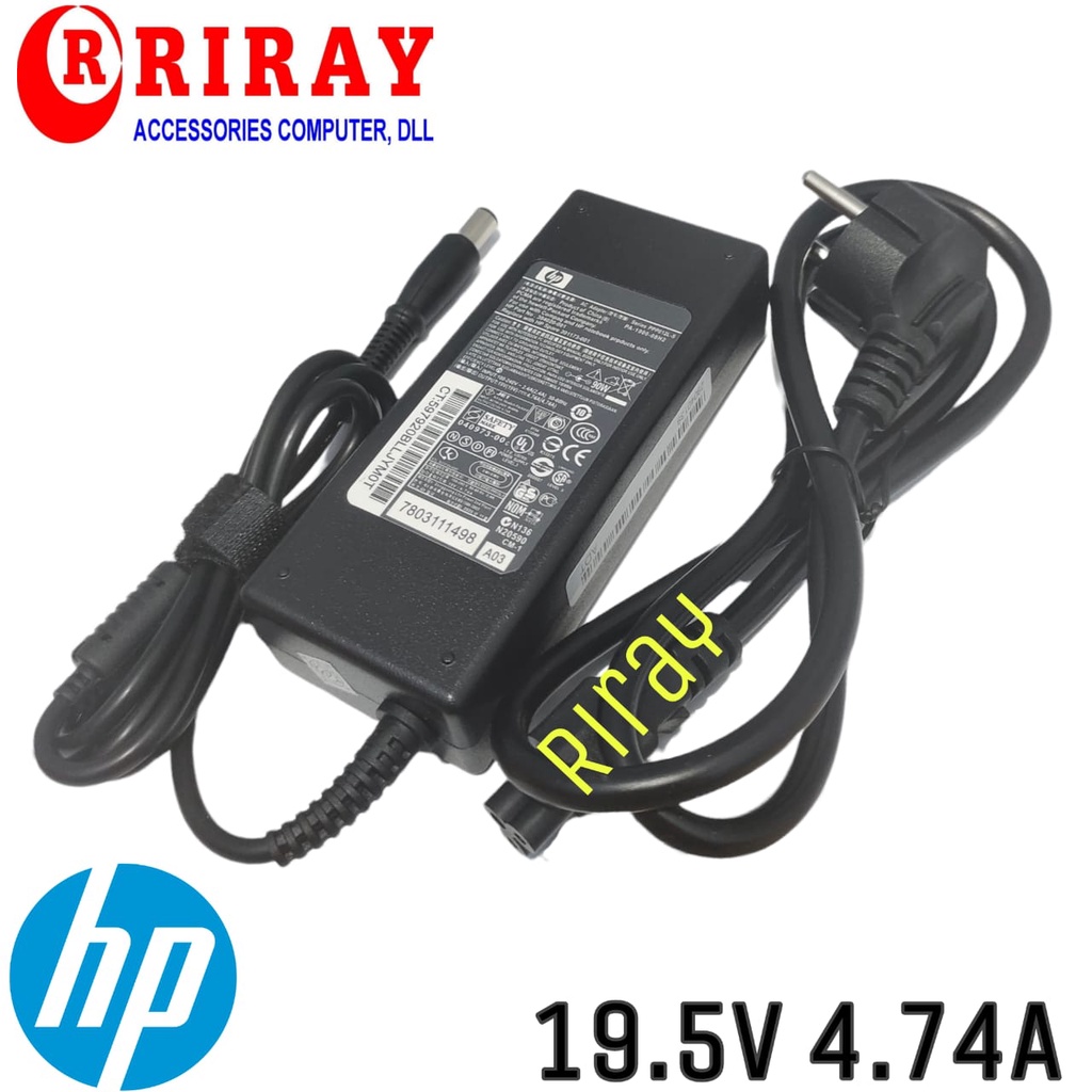 Charger Laptop HP EliteBook 8440p 8460p 8540p 2540p 2560p 2570p 6930p 19V-4.74A Hitam