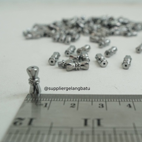 Aksesoris stopper putar 10mm silver bahan rangkai gelang kalung tali