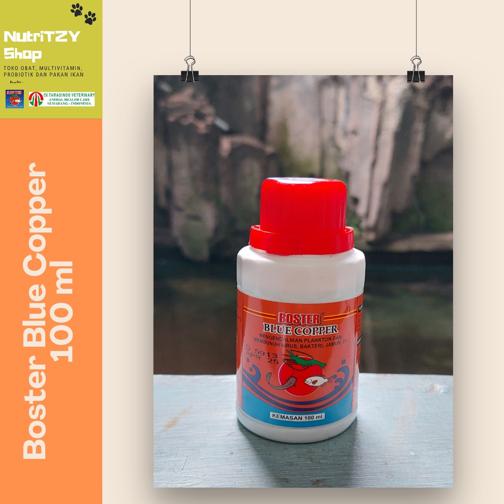 Obat ikan Boster Blue Cooper 100 ml Boster ikan + BUBBLEWRAP / KARDUS