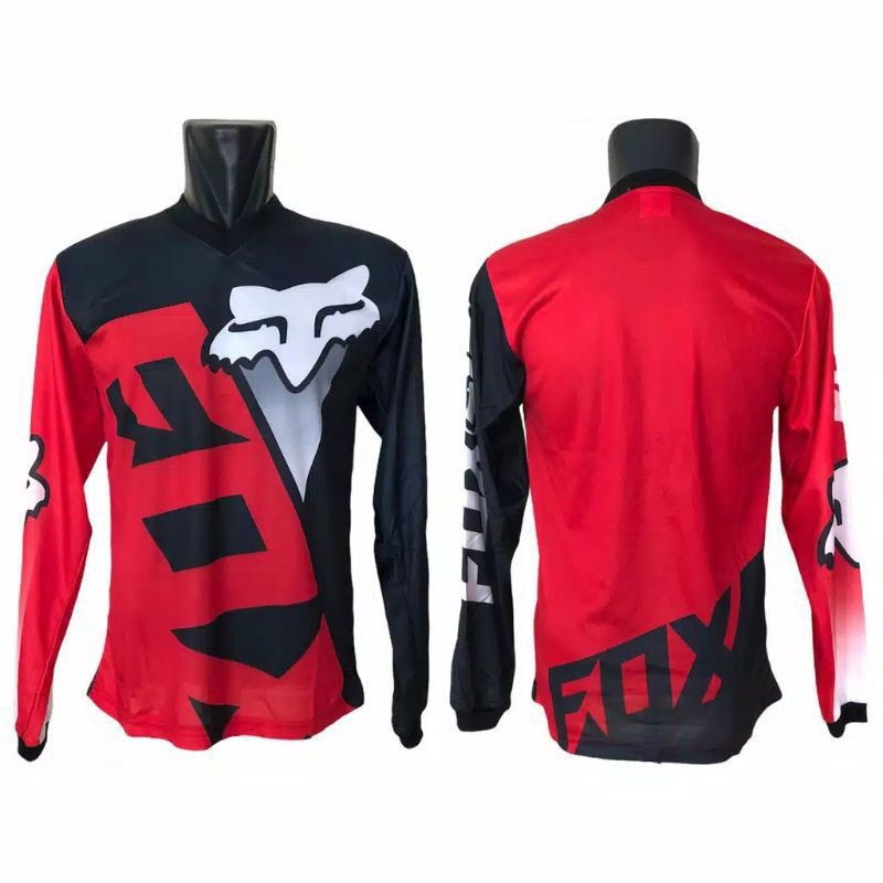 baju jersey cross merah Hitam