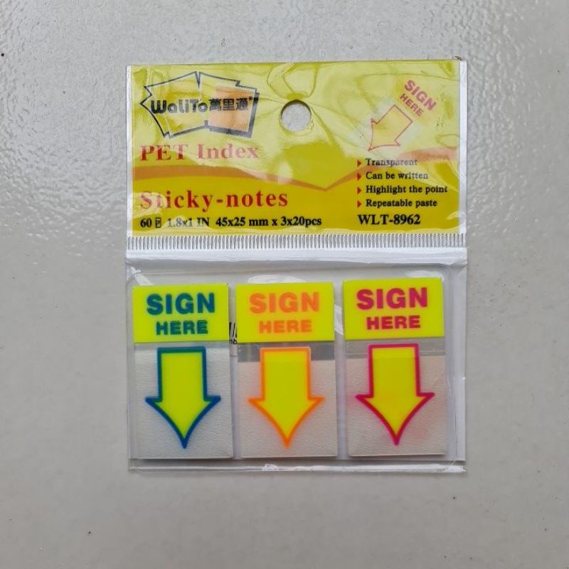 MJP Sticky Notes Sign Here WLT 8962