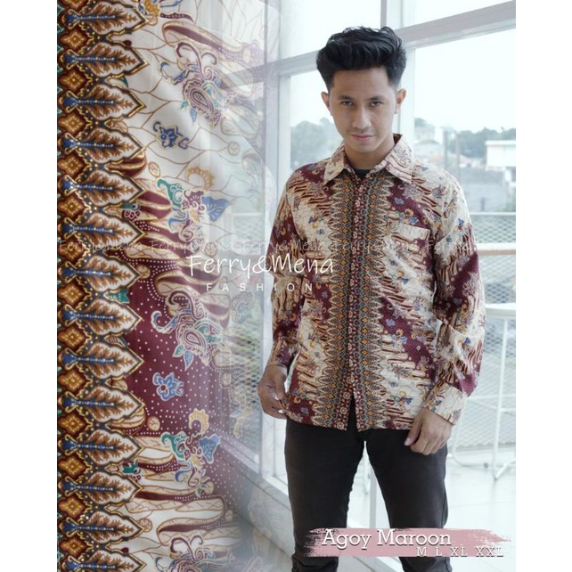 Hem batik pria lengan panjang / kemeja batik / kemeja cowok panjang / Hem panjang