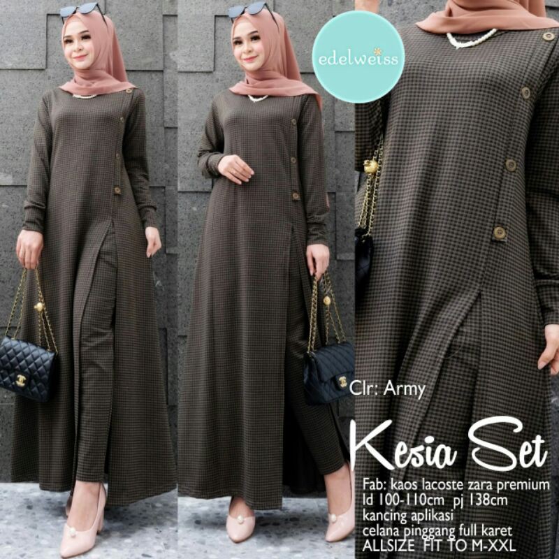 Kesia Set // Setelan Atasan dan Celana Bahan Wanita // Setelan Kondangan dan Hang Out