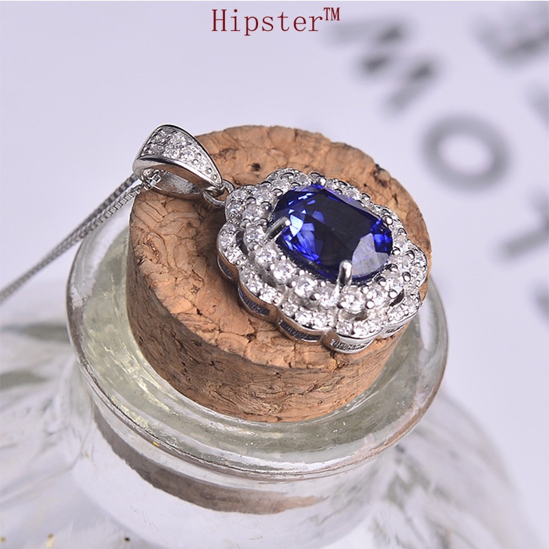 Hot Sale New Best-Selling Fashion Natural Sapphire Full Diamond Jewelry Two-Piece Set