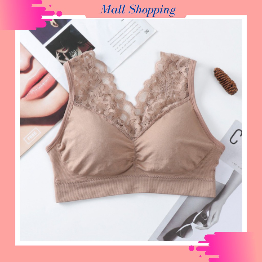 (COD) Bra Wanita Bra Tanpa Kawat Bahan Lace Fashion Korea Bralette Renda MALL SHOPPING