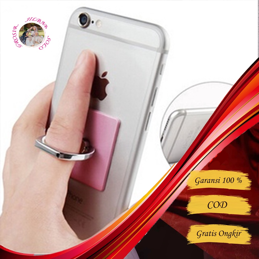 I Ring Pegangan HP Polos Warna Metalic  -- AC 90 -- iring stand standing phone stan holder u hp stang di motor mobil meja handphone tripod besi jepit gub waterproof ringlight sepeda lazy neck hook pelindung aksesoris case hp