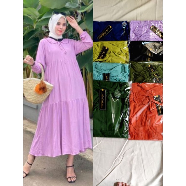 midi dress crinkle rayon