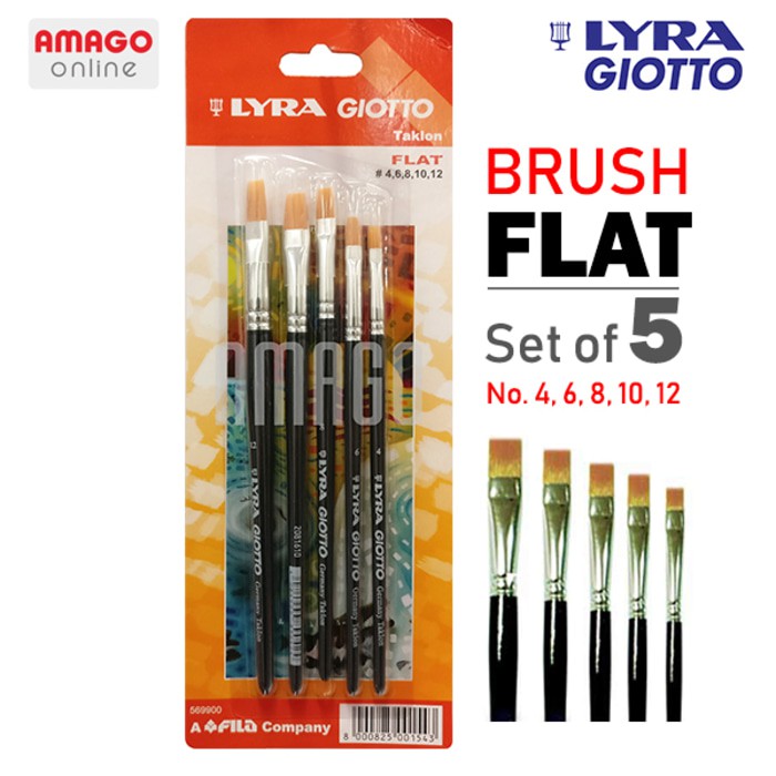 LYRA BRUSH SET - FLAT - 04, 06, 08, 10, 12 - RED LABEL - 569900