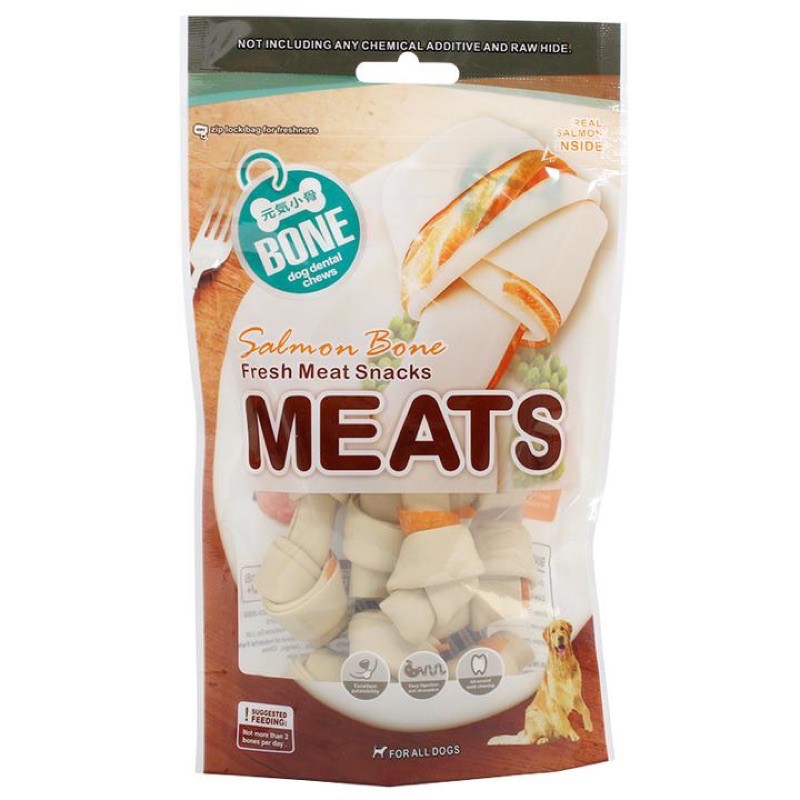 

Fresh meat snack salmon/ Chicken Flavor (small size) knotted bone