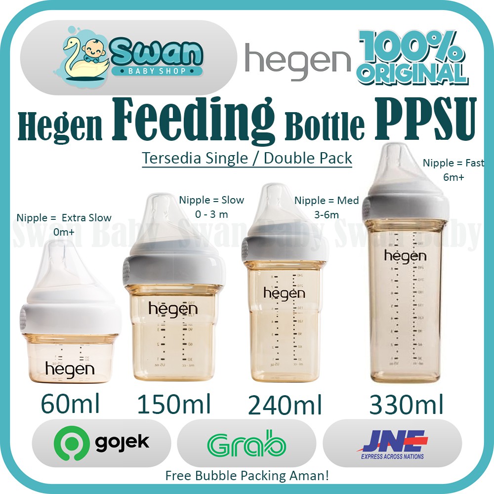 Hegen Feeding Bottle PPSU (All Varian ) 60ml 150 ml 240 ml 330 ml