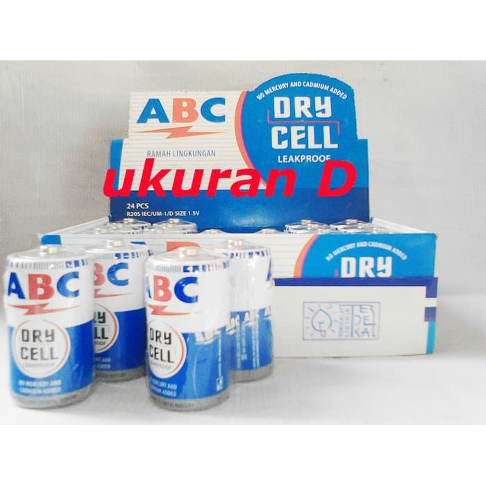 Baterai Besar Abc Battery Dry Cell Type D / Batre / Batere