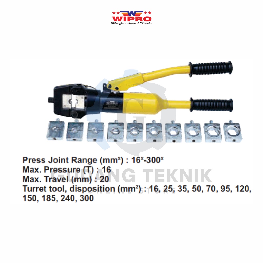 Tang Press Skun Hidrolik WIPRO KYQ-300C / Tang Skun Kabel CRIMPING PLIERS WIPRO KYQ300C - Tang Crimping Hydraulic KYQ 300C WIPRO