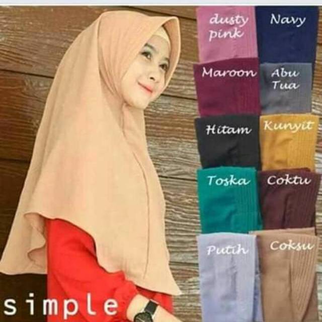 SIMPEL PET/KHIMAR PET/KHIMAR POLOS/JILBAB KHIMAR WOLFIS