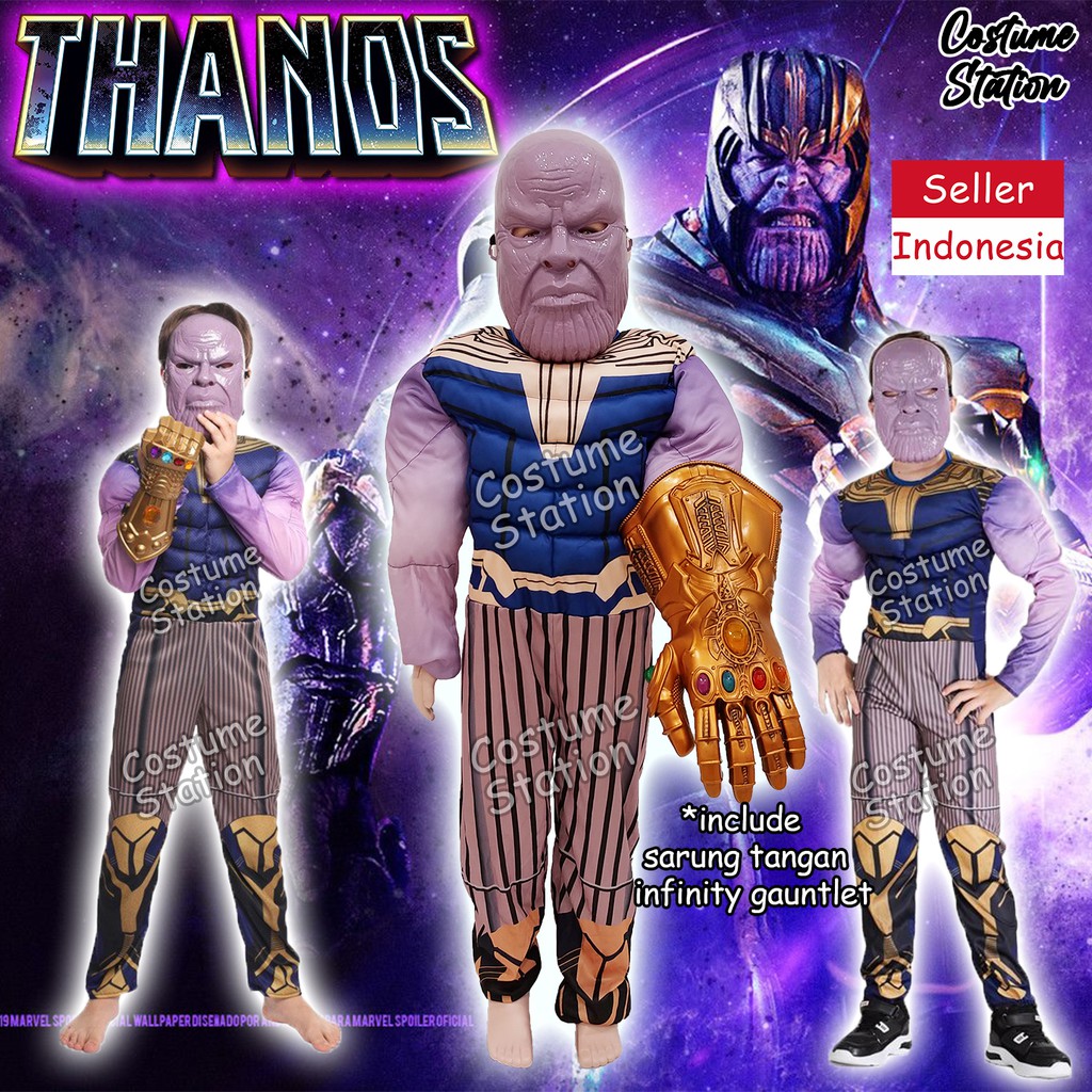 Kostum Supervillain Thanos / Costume Marvel Avengers Fortnite anak laki