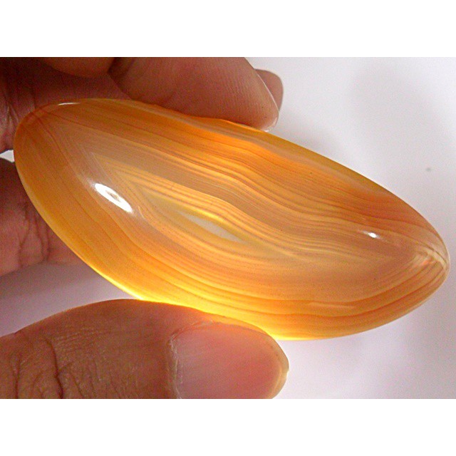 AG111 Round Cabochon 17.15ct 17mm Orange White 'Greek Evil Eye' Picture Agate Natural Lucky Charm