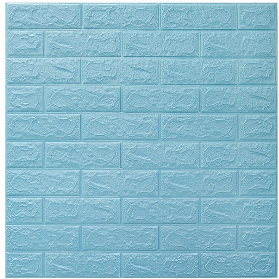 Wallpaper Dinding Foam 3D Motif Batu Bata / Wallpaper Dinding Kamar Tidur batu bata High Quality-Biru
