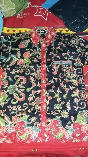 220 Hitam Couple Kemeja Batik Anak 1-4 Thn/ 5-12 Thn/ Dewasa M-xl