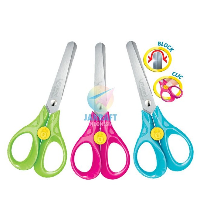 

Gunting kertas Anak Karakter Lucu Zig Zag Kunci Aman Kecil 12 cm MAPED Security 3D Scissors