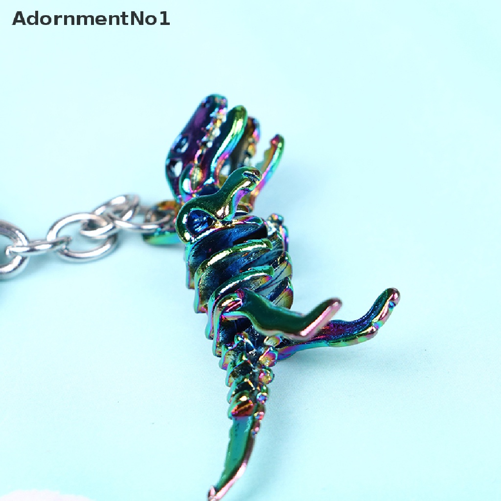 (AdornmentNo1) 1pc Gantungan Kunci Bentuk Tengkorak Dinosaurus Bahan Alloy Warna-Warni