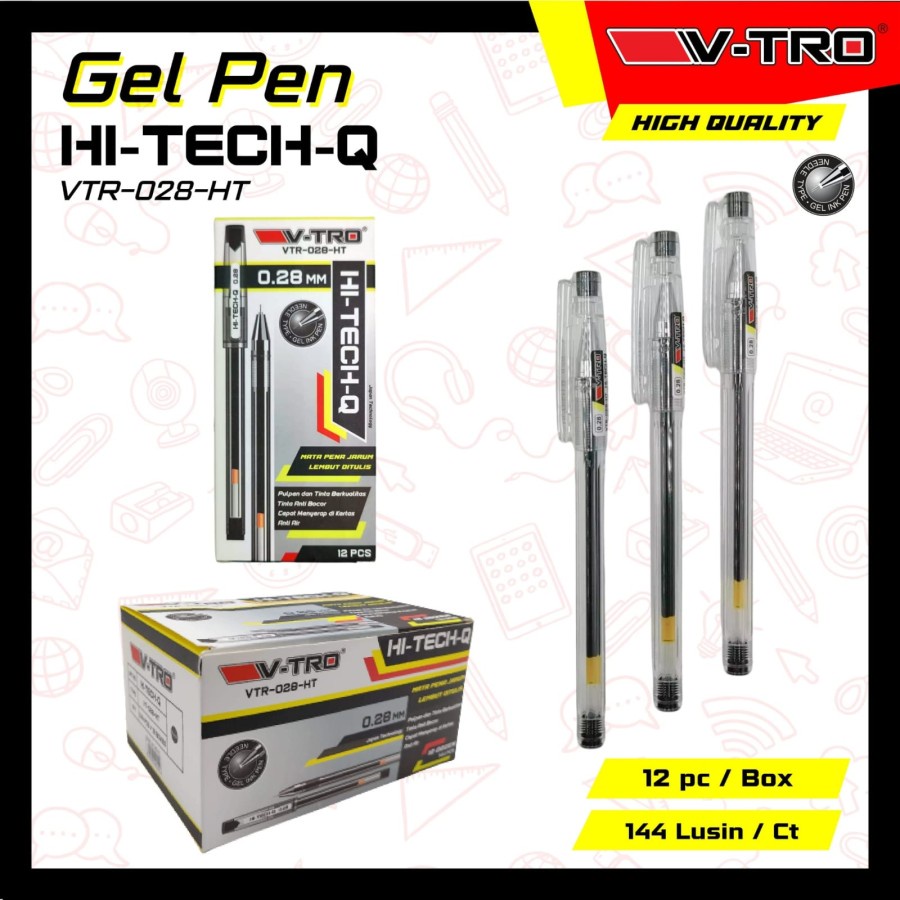 

V-TRO Pulpen Gel Hi Tech Q Ballpoint Hitech 0.28mm - Harga per 1 pcs
