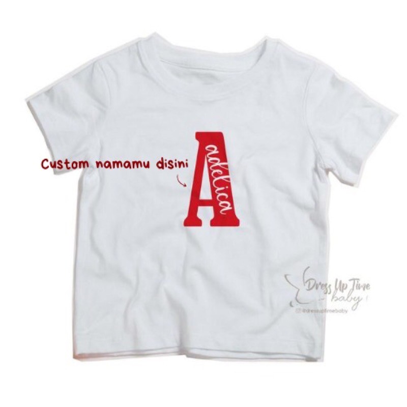 Baju Anak Kembar Custom / Baju Tshirt Anak Kembar / Kaos Anak Kembar / Atasan Anak Kembar Inisial
