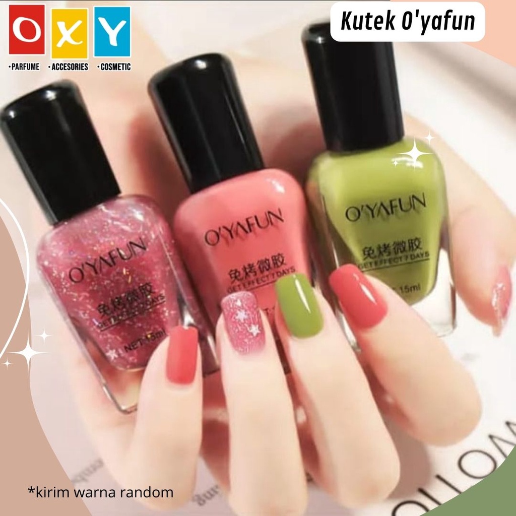 Kutek O'Yafun Peel Off 15k kutek cat kuku halal muslimah Gel Nail polish O'yafun Kuteks 40 warna Kut