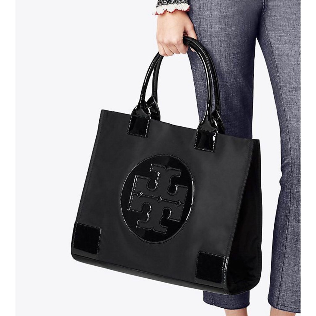 Tory Burch Ella Nylon Tote Bag In Black - ORIGINAL 1000%