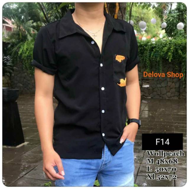 KEMEJA BANGKOK PRIA MOTIF (F14) KEMEJA PRIA LENGAN PENDEK KEMEJA COWO
