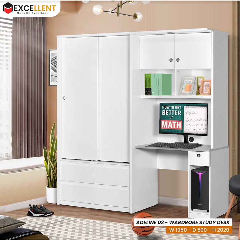 Lemari Meja Belajar Meja Komputer Multifungsi - FREE ONGKIR JABODETABEK dan SERANG