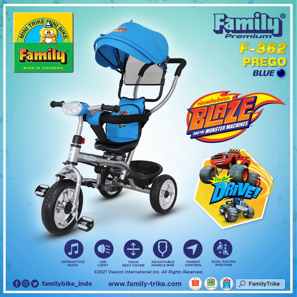 Sepeda Anak Roda Tiga Family Tricycle NEW F-362 murah