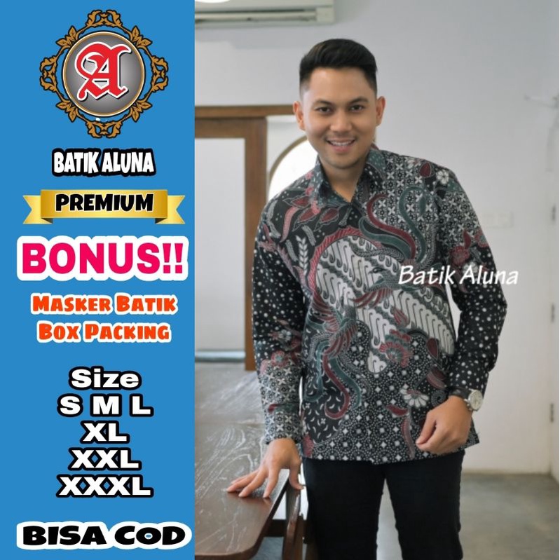 Baju Batik Pria Premium Lengan Panjang Full Furing Batik Solo Pekalongan Batik Reguler Batik Aluna P