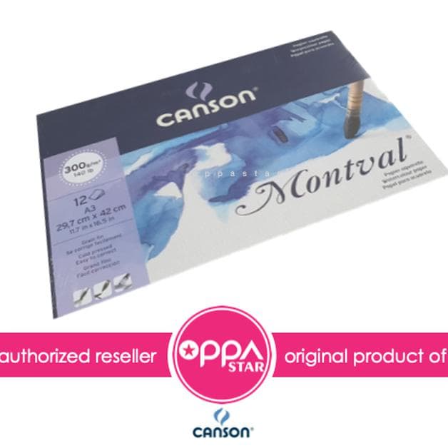 

Pendrawing- Canson Montval Aquarelle A3 300G 29,7X42 - Kertas Gambar Watercolor -Drawing-Pen.