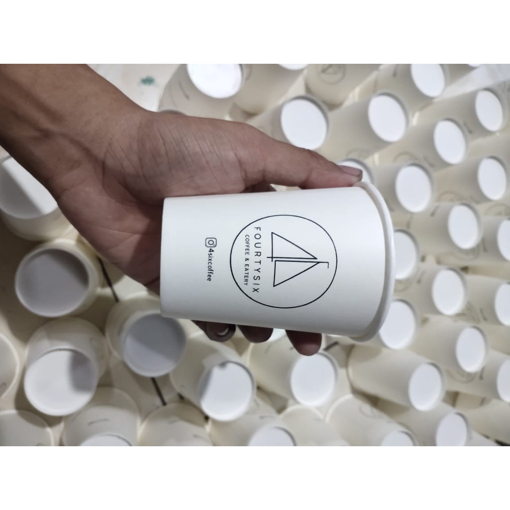 Paper Cup + sablon costum logo Untuk Coffee Panas