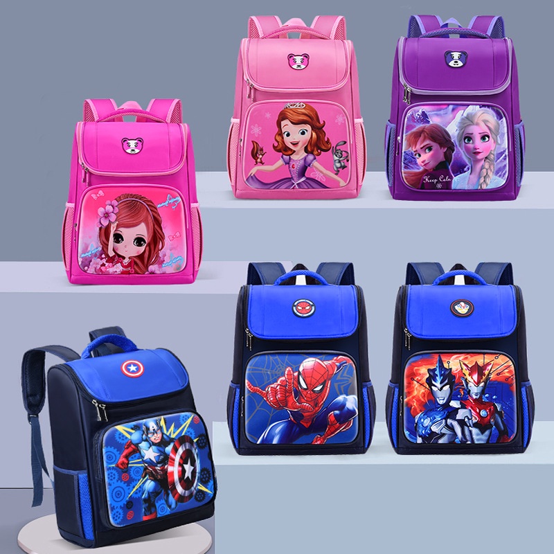 Tas Ransel Anak sekolah SD Motif kartun laki-laki dan perempuan kelas 1 sampai 6 usia 6-12 tahun impor