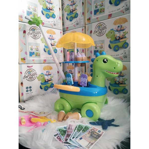 Mainan anak ice cream dorong kuda poni ice cream cart kudaponi dinosaurus-5