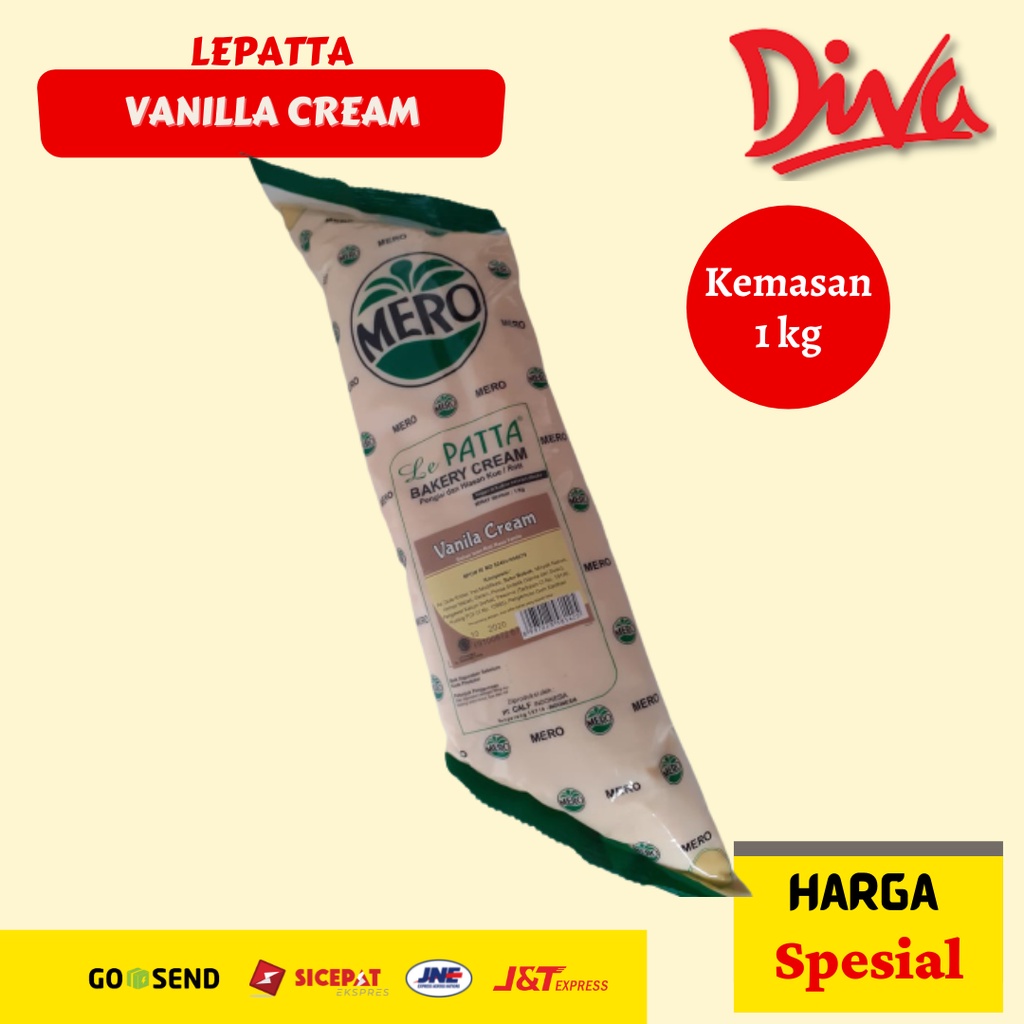 

[ 1 Kg ] Mero Lepatta Vanilla Cream - Isian / Filling Milky Kue