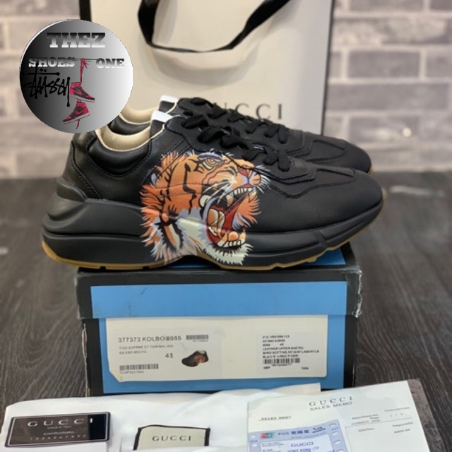 SEPATU GUCCI RHYTON SNEAKERS " TIGER PRINT  " UNAUTHORIZED AUTHENTIC Thez_Shoesone