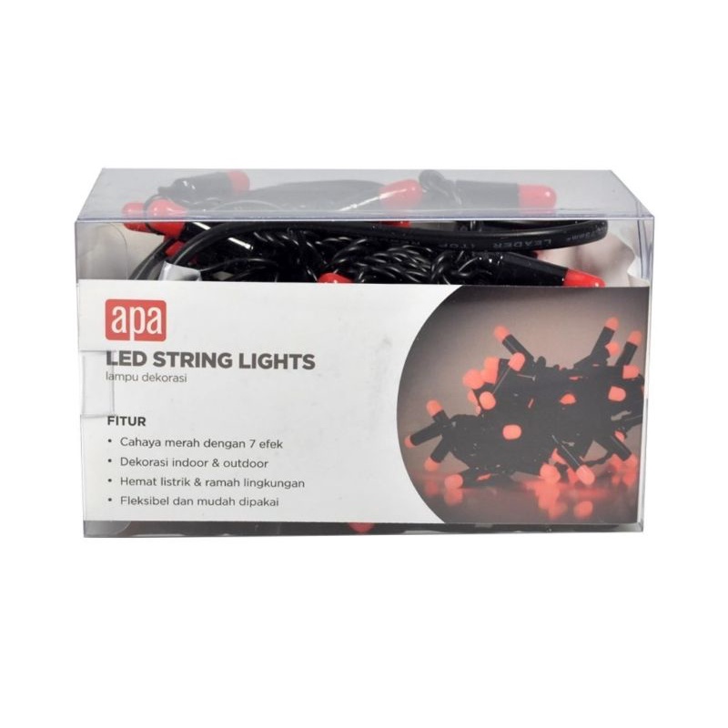 APA Lampu LED String Panjang 5 Meter Warna Merah