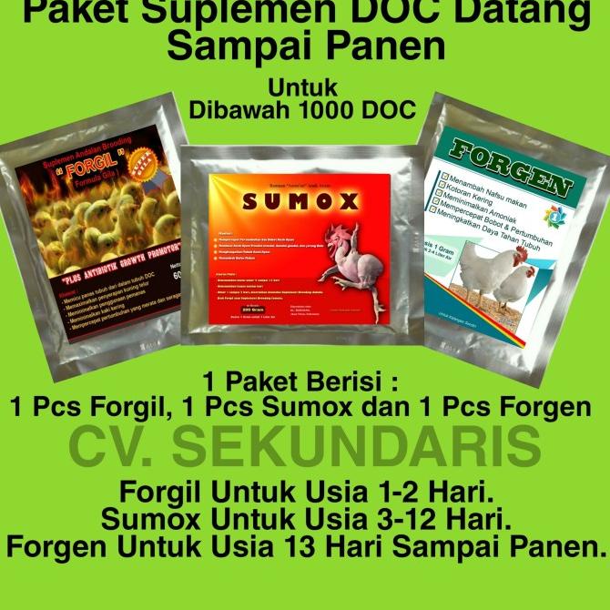 [[BISA COD]] Vitamin Ayam - Suplemen Ayam Broiler -Paket FORGIL 1-SUMOX 1-FORGEN 1 ORIGINAL
