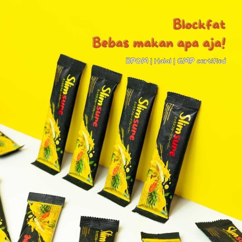 slimsure block fat - pelangsing herbal ( turunin berat badan tanpa diet) isi 15 suchet 100% original