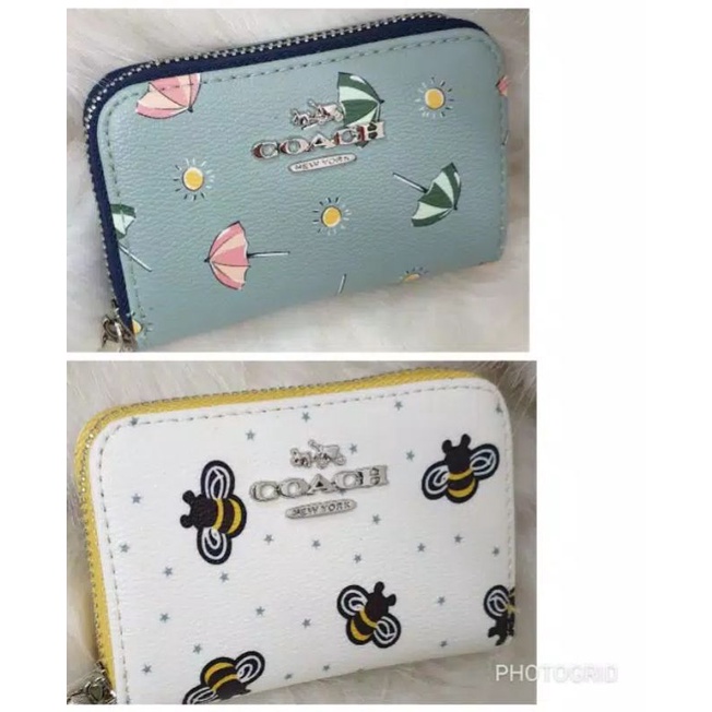 dompet kartu coach motif mini zipper