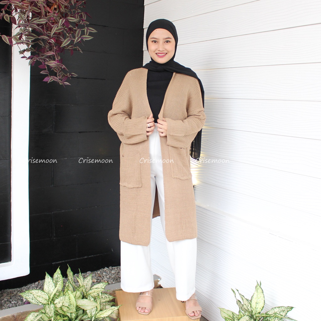Long cardigan rajut oversize / cardigan Rajut panjang / Cardigan Rajut Longcardy Oversize Tebal-MOCCA
