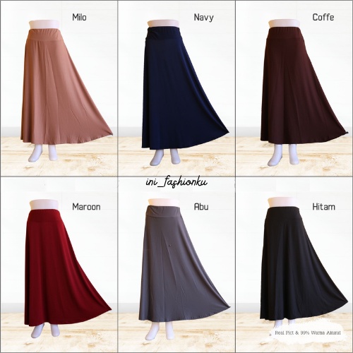 ( TERLARIS ) ROK JERSEY PAYUNG ROK MAYUNG POLOS UK ALLSIZE BB 45-60 KG HIGH WAIST WANITA UNTUK KERJA DAN SEMUA ACARA ROK PANJANG MATT SPANDEK JERSEY ADEM BISA COD