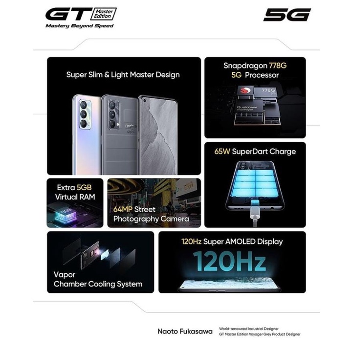 Realme GT [5G] 8GB+128GB Garansi Resmi Realme-3