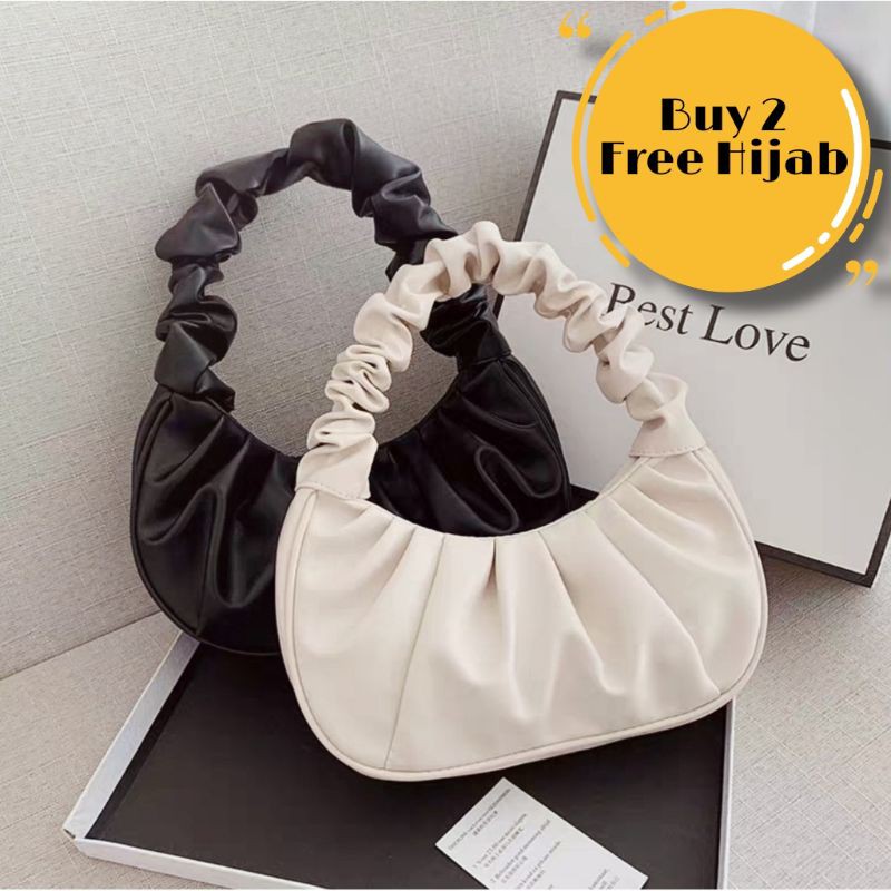 ❤️BUY 2 BAG ❤️ FREE HIJAB RUFFLE  VINTAGE STYLE MINISO HANDBAG SHOULDER BAG TAS TENTENG JINJING MURA