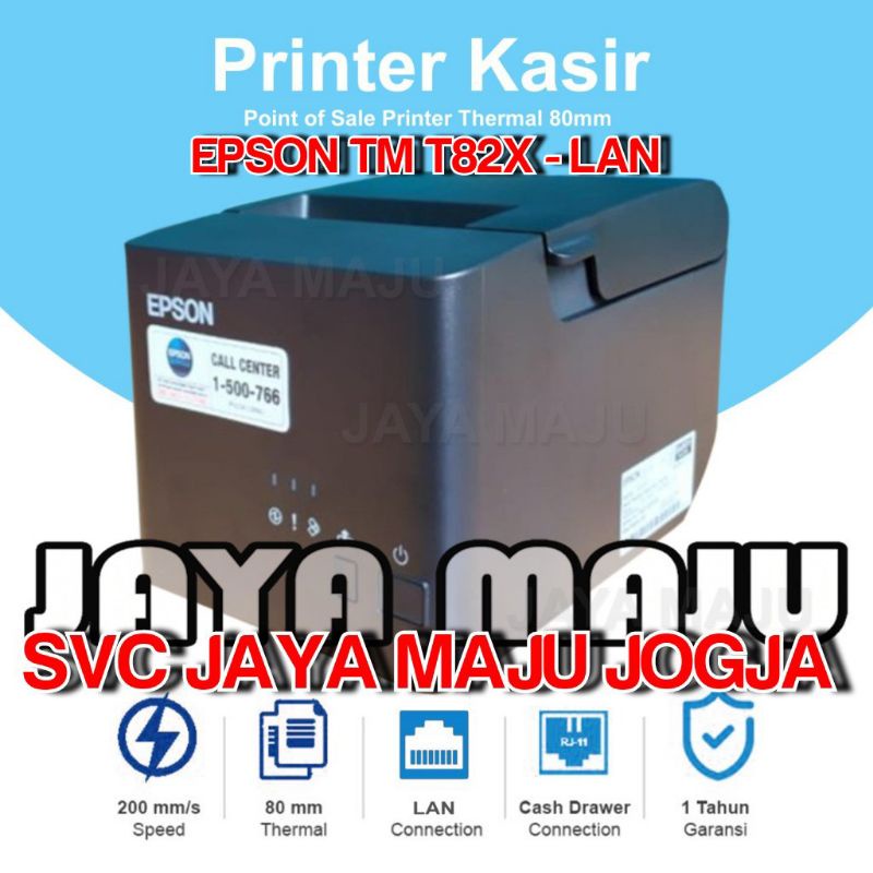 EPSON TM T82 X - (442)  LAN  --  (512)  LAN - SPEED  200 MM/S - ADAPTOR BUILT IN  ||  PRINTER KASIR 