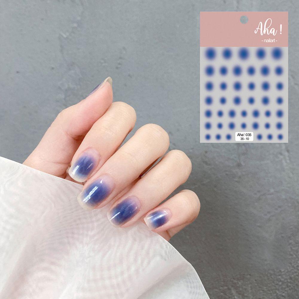 NEEDWAY Blush Stiker Kuku Gadis Manis Perekat Diri Tembus Blush Colorful DIY Nail Art Dekorasi