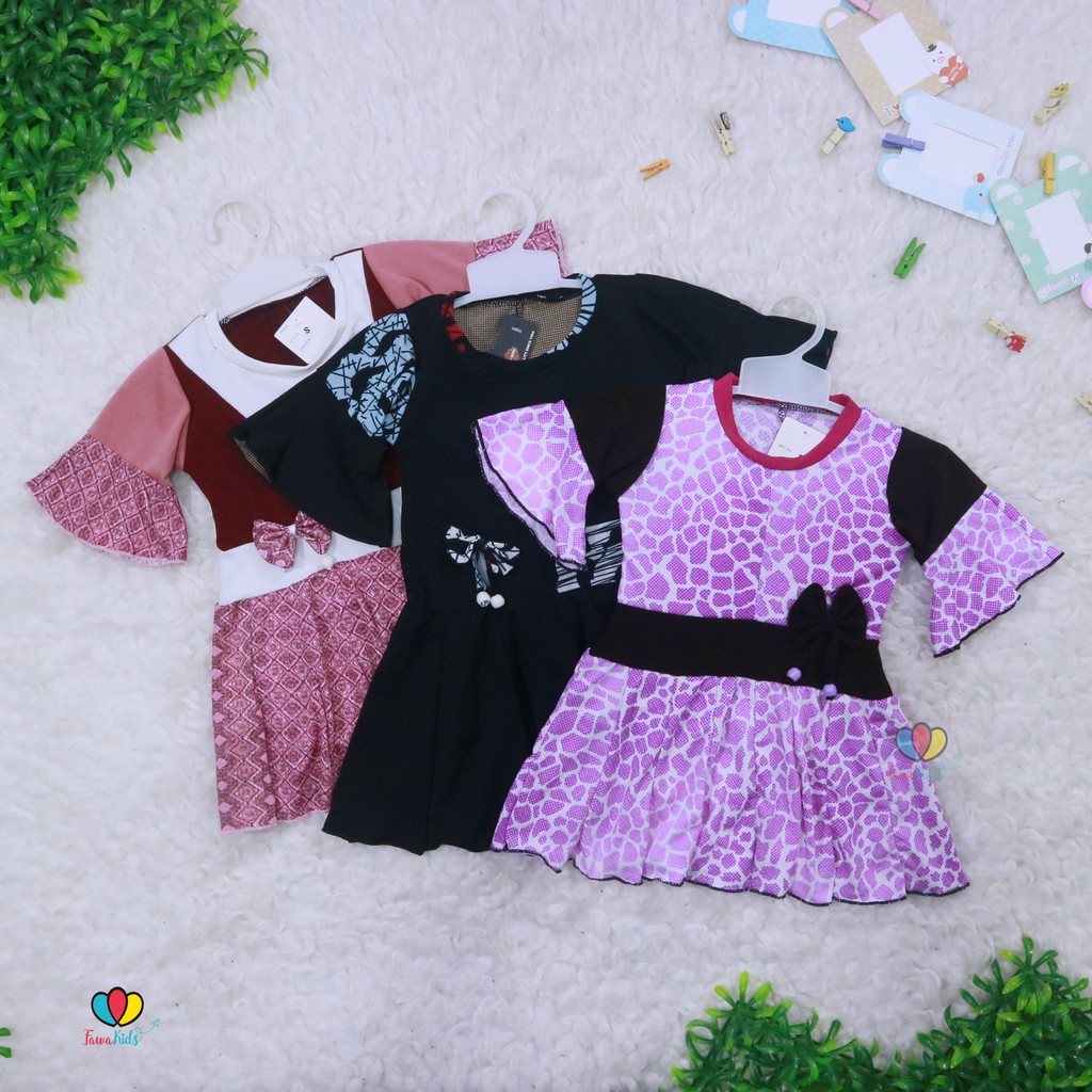 Baju Aurell uk Bayi - 6 Tahun / Dress Anak Lengan Atasan Perempuan